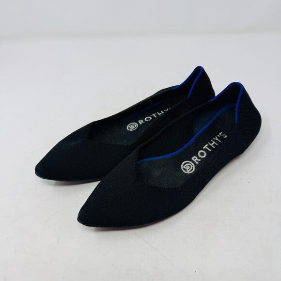 Rothys The Point II Pointed Flat Knit Slip-On Black Sustainable Size 8 - Picture 12 of 12